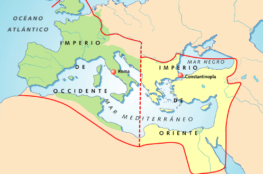 Mapa de la División del Imperio Romano