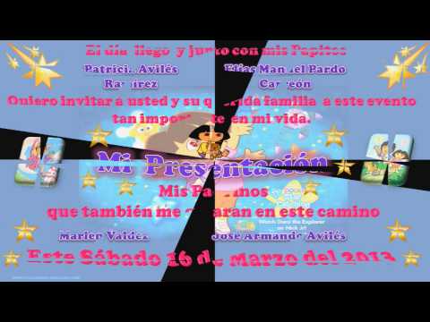 Texto para invitaciones de presentación de 3 años