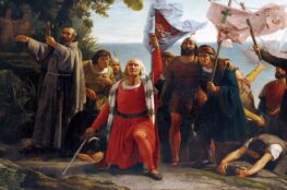 Imagen de Cristóbal Colón cuando descubrió América