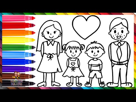 Dibujos para colorear de mamá e hijo