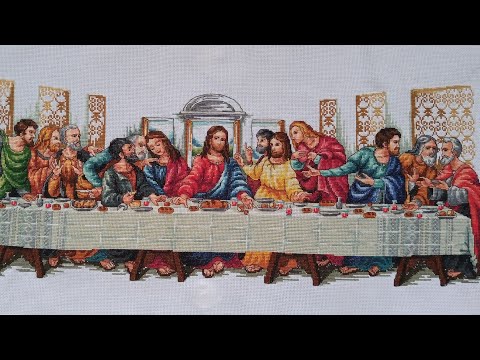 La última cena en punto de cruz