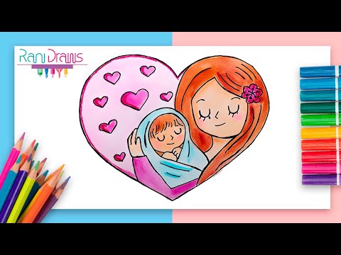 Imágenes de mamá con dos hijos, niña y niño