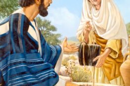 Jesús y la samaritana, junto al pozo