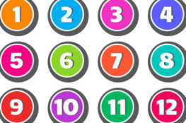 Números del 1 al 12 de colores