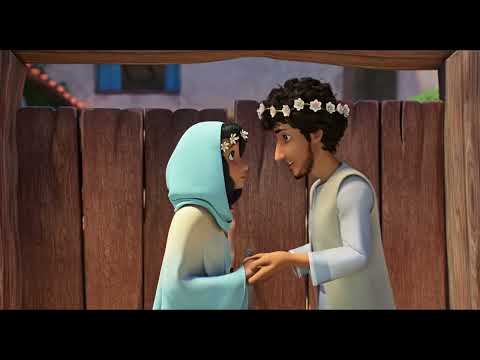 María y José, camino a Belén animado
