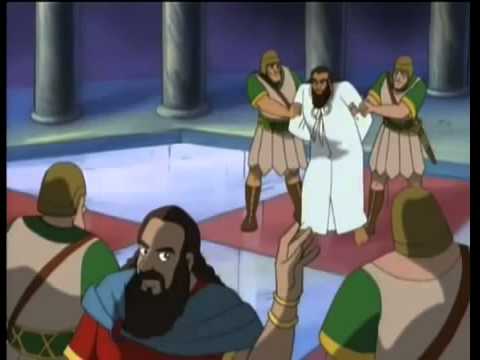 Daniel en el foso de los leones, para niños.